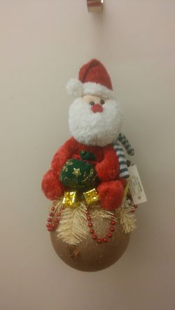 Glitter Scarf Santa Ornament