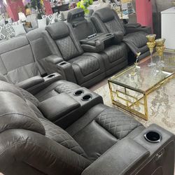 Power Reclining Sofa Or Love Seat In Stock $1299 Each Your Choice 