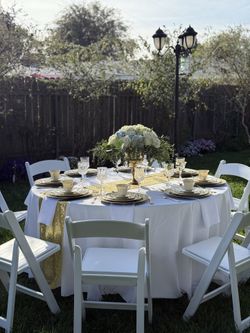 Wedding Table Decorations White And Gold/ Table And Chairs