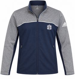 Adidas Golf Go-To Full Zip Jacket Mens Large Navy Gray Sandy Run CC DX4932