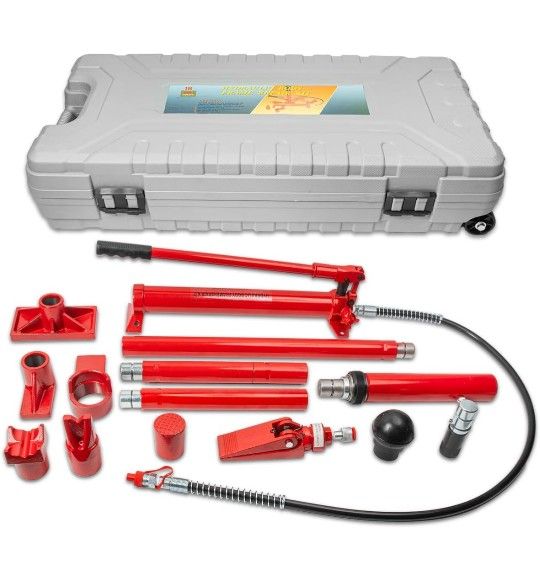 10-Ton Porta Power Hydraulic Jack Ram Automotive Car Autobody Frame Repair Power Tool Loadhandler Equipment with Case