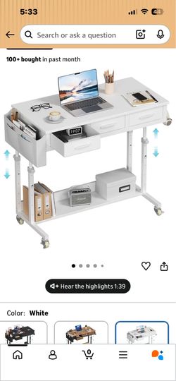 Desk with wheels- sit to stand