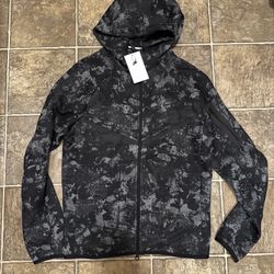 New Nike Tech Fleece Windrunner Full Zip Sweatshirt Black Camo Hoodie