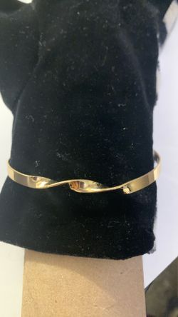 TWISTED FRONT COPPER BANGLE BRACELET 