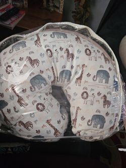 Baby Nursing Pillow with Safari Animal Cover