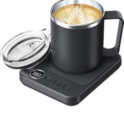 Calentador de Taza de Café y Juego de Taza para Escritorio, Calentador Eléctrico de Taza de Café con Taza Calentada de 16oz, Calentador de Café Inteli