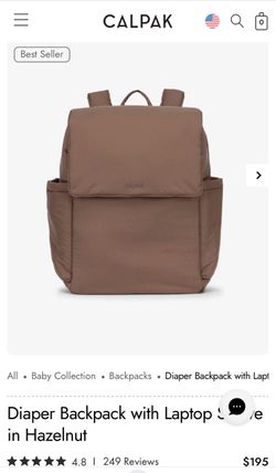 Calpak diaper backpack in hazelnut