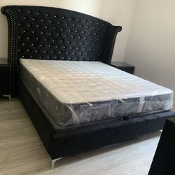New In Box King Bed Frame With Mattress (Read Description Below)