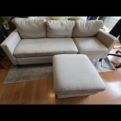 3 Pece Beige Linen Living Room Couch