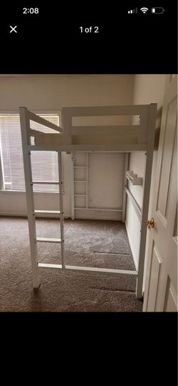 2 white twin loft beds - dissembled