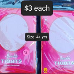 Girls Pink Sparkle Tights Size 4+ Years