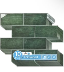 Art 3D Peel And Stick Tile (Jade green)