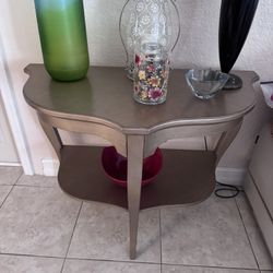 Wood Golden Side Table Or Entryway Table 