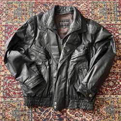 Vintage Authentic Wilson Leather Jacket Size Large In Mens Black, Not Polo, Tommy 