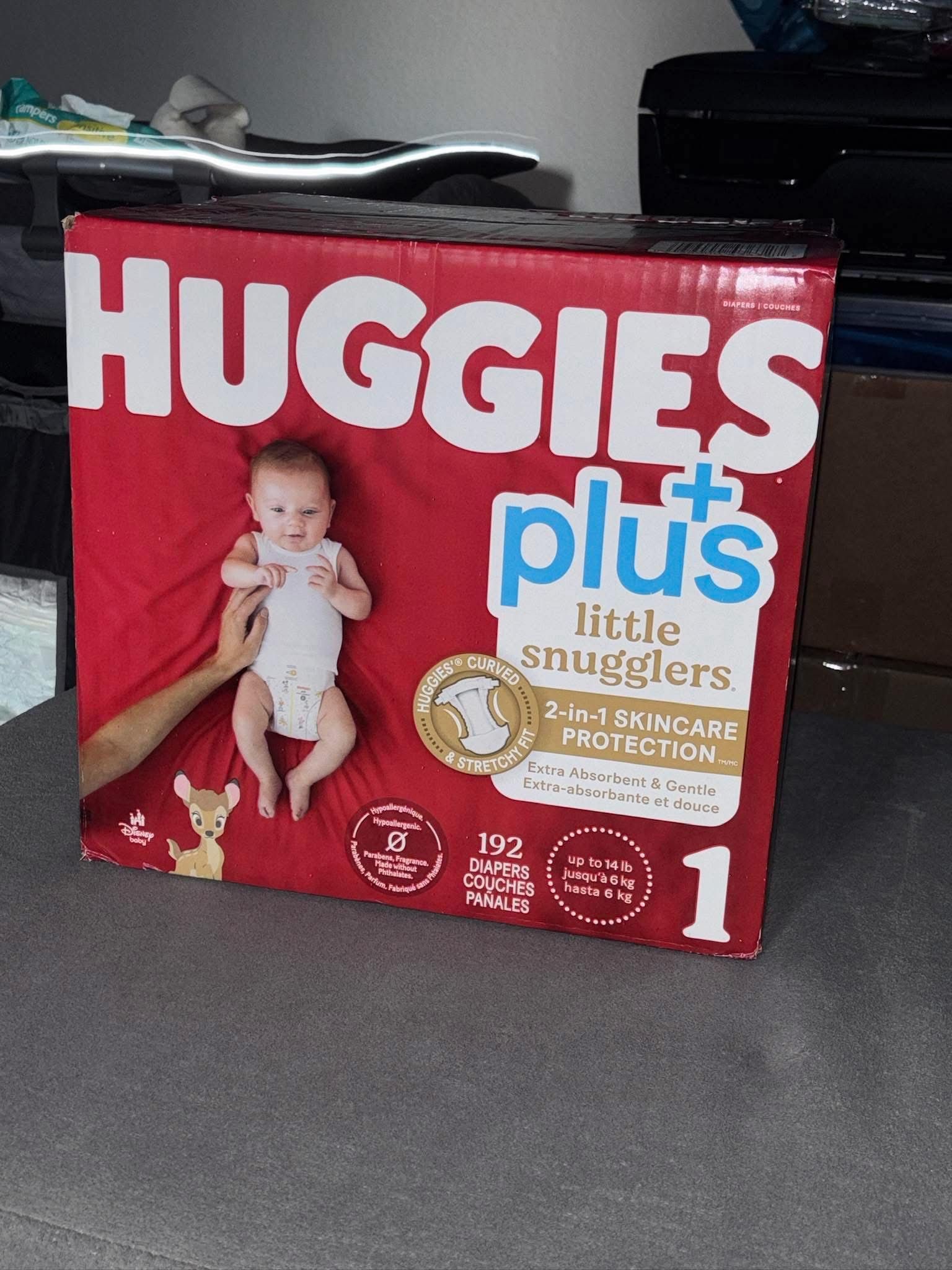 192 Size 1 Huggies Diapers 