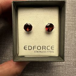 Edforce Red Earrings