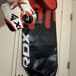 RDX Punching Bag Unfilled With Training Gloves