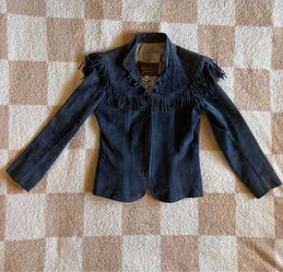 Vintages David James Suede Fringe Jacket   Size 11/12 (Small/Medium)