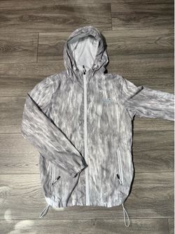 New Balance Women's Tie Dye Hooded Full Zip Windbreaker Jacket Gray/White S