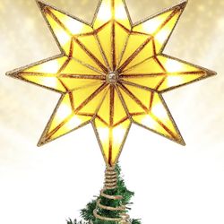 Brand New 14 Inch Christmas Tree Topper Star (check My Other Listings As Well )