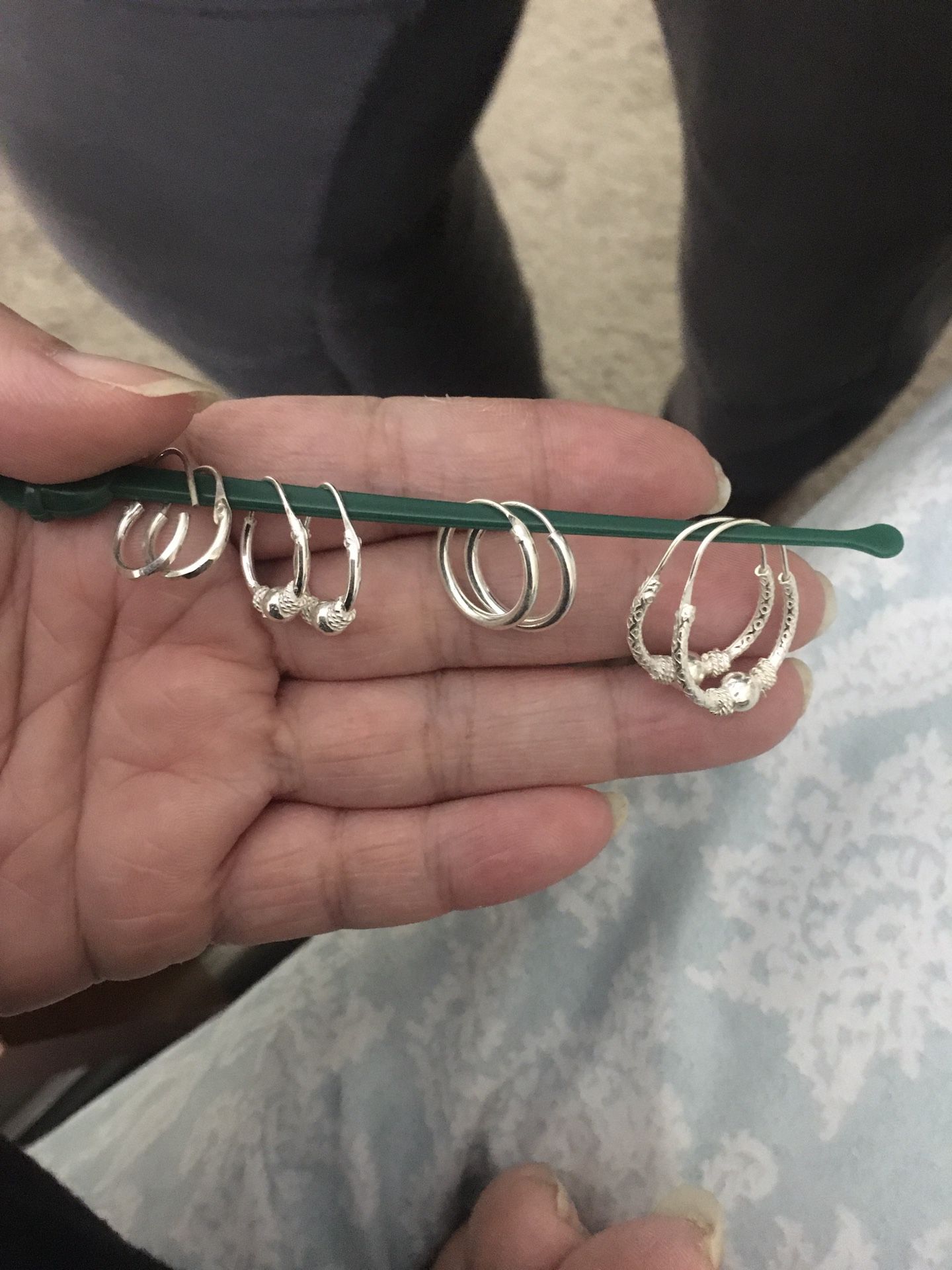 Real Silver Hoop Earrings 
