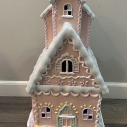 Easter Village House – Light Up Spring Decor | Ceramic Bunny Easter Decoration