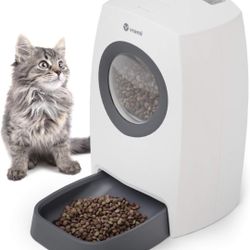Vremi Automatic Pet Feeder - 6L Dry Food Dispenser for Cats and Dogs - Easily Programmable Timer for up to 4 Meals per Day - Battery Backup Option wit