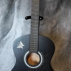 New acoustic electric guitar with optional amplification and a new bag