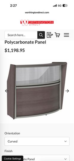 Curved reception desk