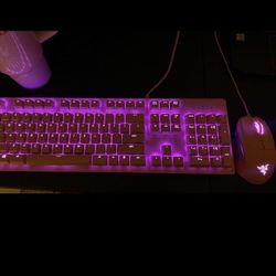 Razer Pink Gaming Keyboard + Mouse- Huntsman