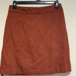 Ann Taylor Size 8 Rust Terracotta A-Line Mini Skirt Made in Indonesia zipper