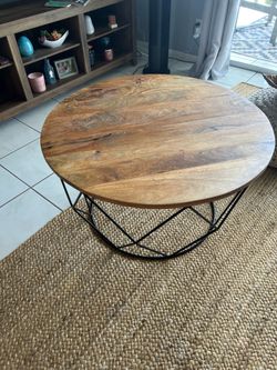 Wood coffee table