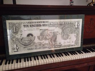 Cut-Dollar drawing in Pencil on canvas, signed 1989