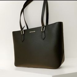New Michael Kors Saffiano Leather Black Tote Bag