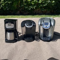 2 Keurig 1 CuisinartCoffee Pot 