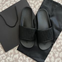 Christian Dior Men’s Black Slide Sandals $65 **READ DESCRIPTION**