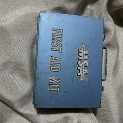 Vintage MSA Metal First Aid Kit with Original Contents