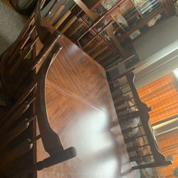 Wood Table And 7 Chairs Sturdy 