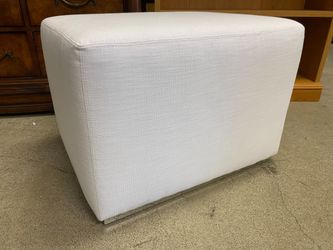 RESTORATION HARDWARE Rex White Fabric Rectangular Stool