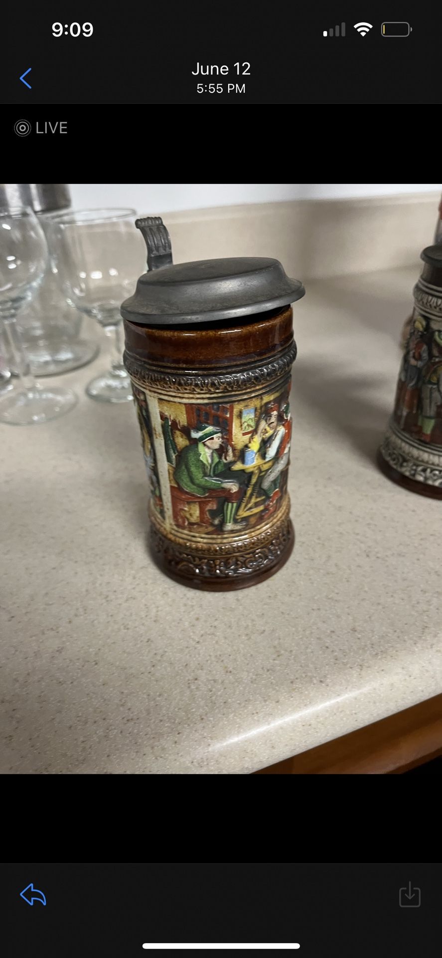 Vintage Belgium Beer Stein