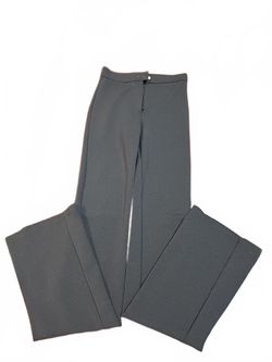 Zara Women’s Black Solid Flared Flat Front Snap Closure Dress Pants Size XS Long