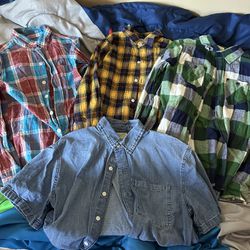 Boys Flannel And Jean Button Down