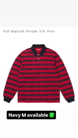 Supreme FW26’ week 5 Old English Stripe L/S Polo Navy M