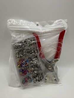 Metal Eyelet Grommet Pliers Kit with Assorted Eyelets