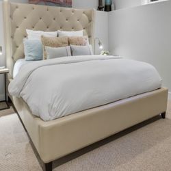 Leather Tufted Queen Bed