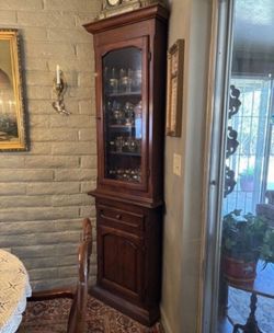 Brazilian Rosewood Corner Display Cabinet or Dry Bar (please read)