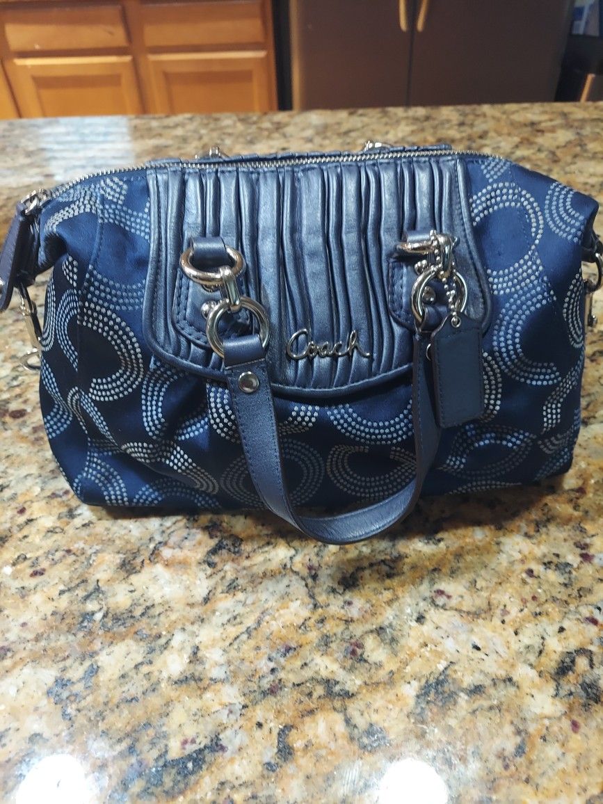 Coach Purse Blue Dots
