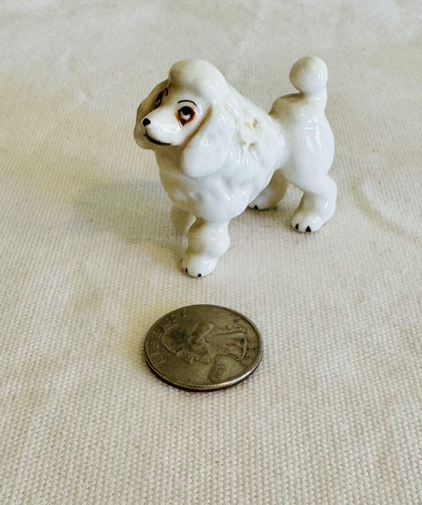 Vintage miniature bone china poodle figurine