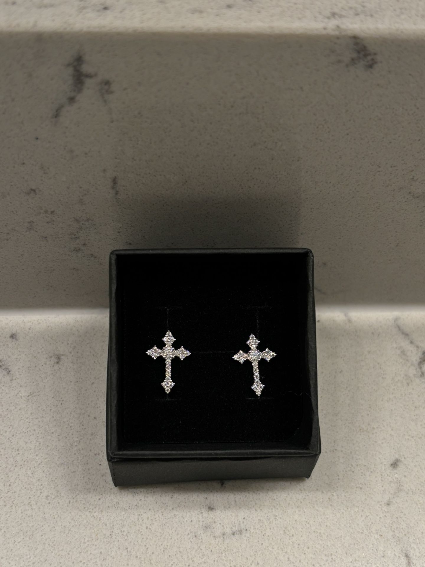 0.51CT Moissanite Cross Stud Earrings β 5X White Gold Plated over S925 | $80 OBO