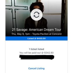 21 Savage Pit Ticket 